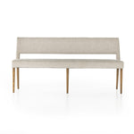 Featuring Joseph Light Camel Dining Bench by Four Hands at Amethyst Home. Simply styled and midcentury-minded, Joseph Light Camel Dining Bench is a textural light taupe upholstery that features a posterior cutout for added flair, with toasted nettlewood legs for natural contrast.
Overall Dimensions: 65"W x 22.75"L x 32"HWeight: 38.34 lbsMaterials: 100% Polyester, Solid Nettlewood. Amethyst Home provides interior design services, furniture, rugs, and lighting in the Monterey metro area.