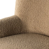 Featuring Kadon Swivel Chair in Sheepskin Camel by Four Hands at Amethyst Home. Simply classic. The Kadon Swivel Chair features a high wing back and pairs with softly rolled arms for a curvy look and supportive sit. Camel-colored shearling-upholstered seating tops a 360-degree swivel for total modernity.
Overall Dimensions: 35.50"W x 39"L x 32.75"HColors: Shee. Amethyst Home provides interior design, new home construction design consulting, vintage area rugs, and lighting in the Dallas metro area.