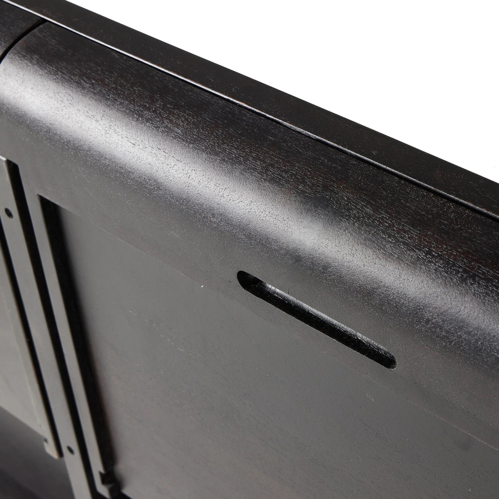 Featuring Lorik Worn Black Acacia Writing Desk by Four Hands at Amethyst Home. Wabi Sabi-inspired and designed with a clean, bold shape. This rustic desk features a modernized shape crafted from worn acacia wood. Designed with cylindrical legs that are both angled and tapered for added movement. Built-in, hidden pencil drawers keep the focus on the nat. Amethyst Home provides interior design, new home construction design consulting, vintage area rugs, and lighting in the Salt Lake City metro area.