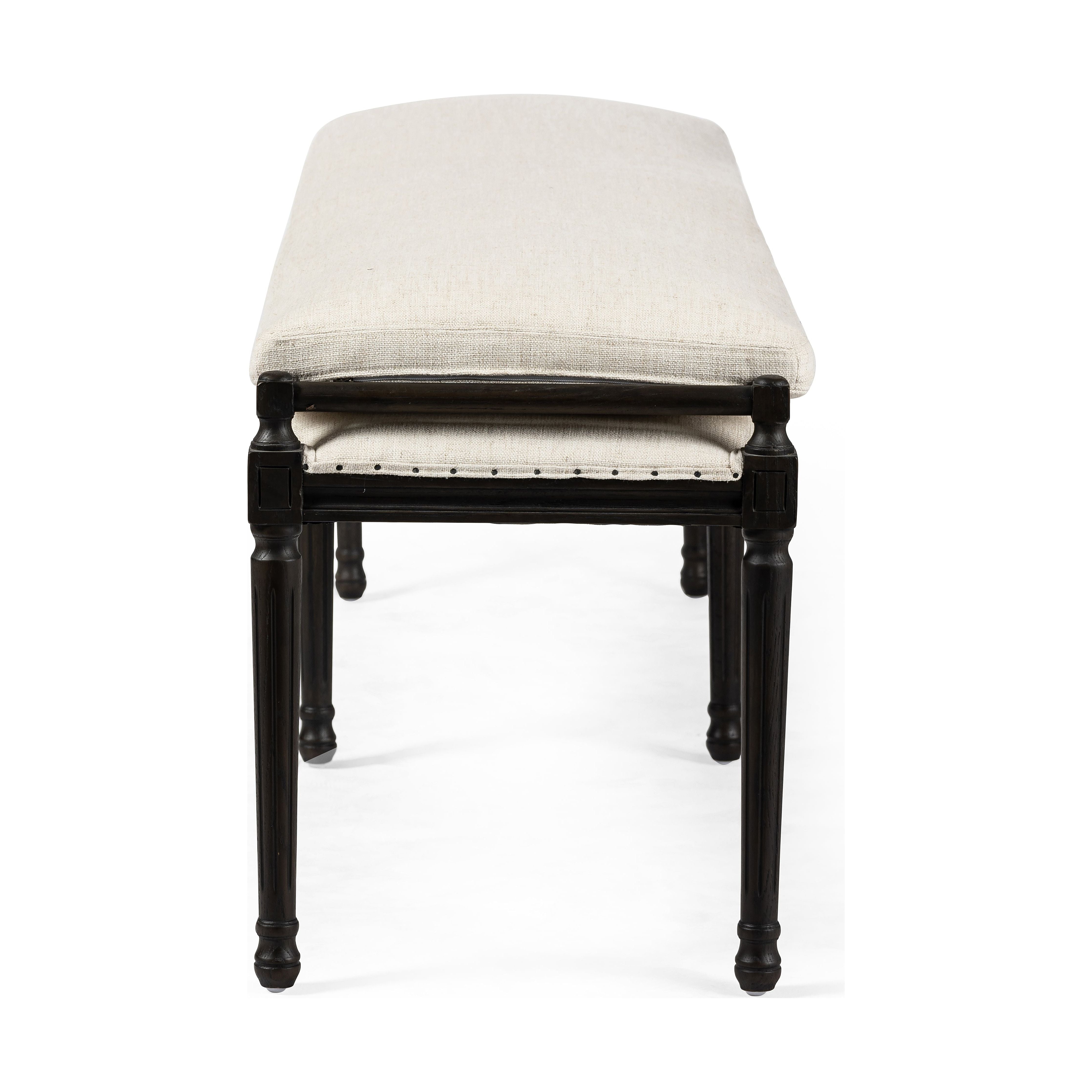 Featuring Lucille Alcala Cream Dining Bench by Four Hands at Amethyst Home. Solid oak legs support bench-style dining seat with water-repellent performance fabric in a versatile cream. Nailhead trim for fun finishing touch. Performance fabrics are specially created to withstand spills, stains, high traffic and wear, ensuring long-term comfort and unmatched durability.Overall. Amethyst Home provides interior design, new construction, custom furniture, and area rugs in the Salt Lake City metro area.