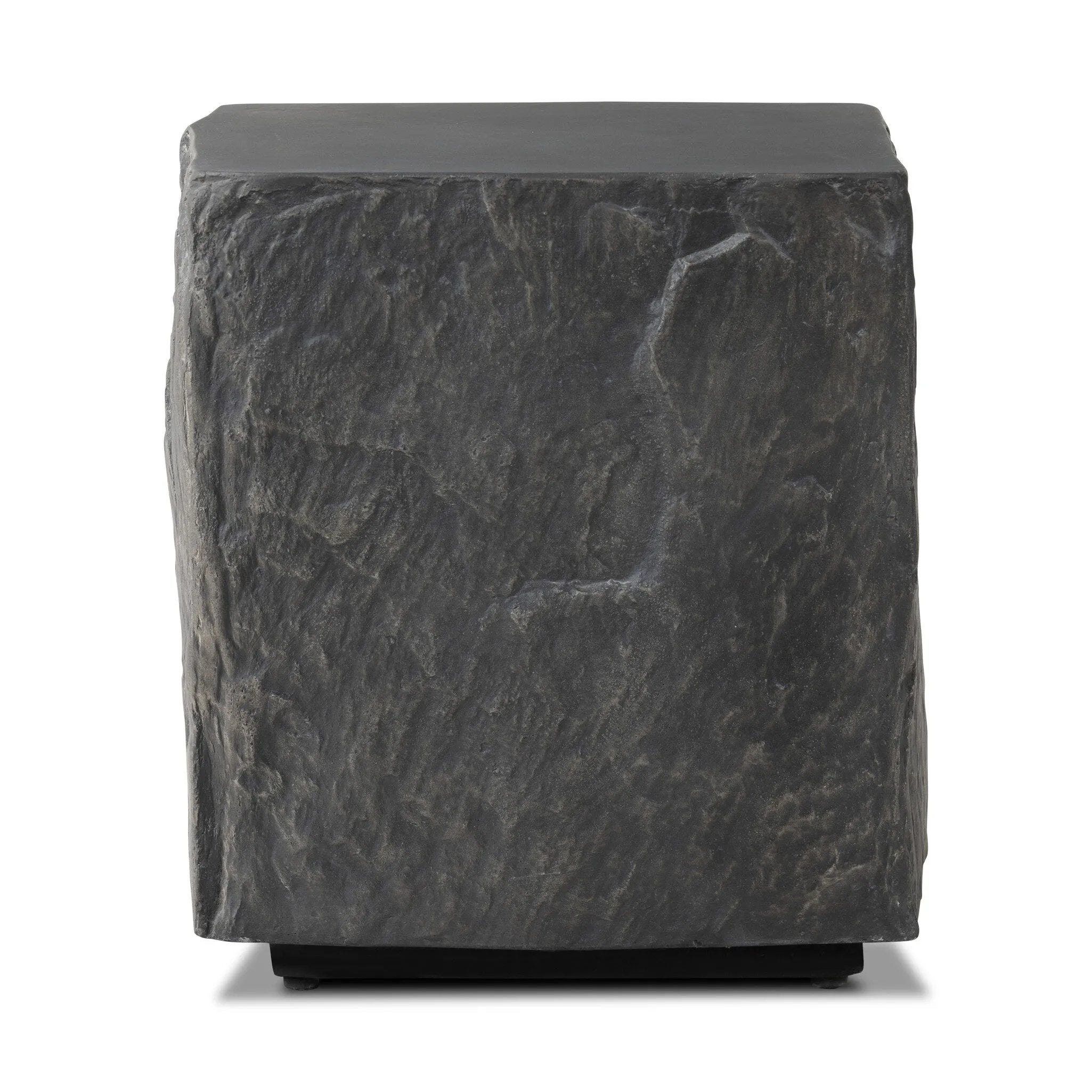 Featuring Lucius Smooth Black Concrete End Table by Four Hands at Amethyst Home. Cast black concrete features heavily textured sides that resemble natural slate, paired with a smoothed tabletop.Collection: ChandlerColors: Smooth Black Concrete ,Textured Black ConcreteMaterials: Concrete Weight: 52.91 lbs. Amethyst Home provides interior design, new home construction design consulting, vintage area rugs, and lighting in the Nashville metro area.