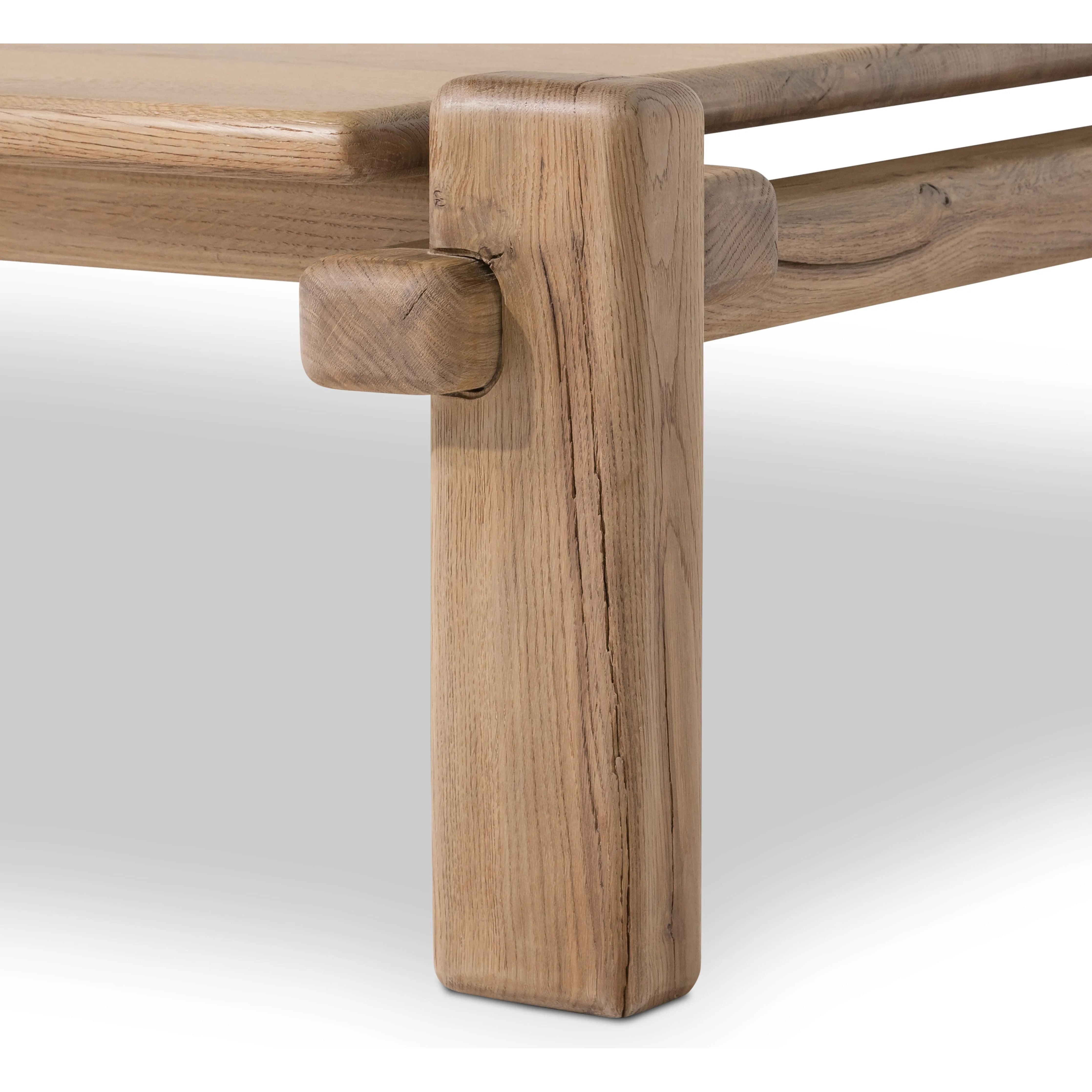 Featuring Marcia French Oak Square Coffee Table by Four Hands at Amethyst Home. Designed by Thomas Bina and Ronald Sasson, a design partnership blending both modern minimalist and Brazilian influences. Crafted from natural reclaimed French oak with overstated joint details. Rounded edges bring a soft, playful feel to the entire piece.Overall Dimensions: 50. Amethyst Home provides interior design, new home construction design consulting, vintage area rugs, and lighting in the Washington metro area.