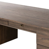 Featuring Markia Aged Oak Executive Desk by Four Hands at Amethyst Home. An executive-style desk of aged oak, inspired by European antiques. Turned, cylindrical legs adapt this charming heirloom-inspired piece for the modern home office and beyond.
Overall Dimensions: 31.0" L x 71.0 " W x 31.0" H
Collection: HaidenColors: Aged Oak Veneer ,Rubbed BronzeMa. Amethyst Home provides interior design, new home construction design consulting, vintage area rugs, and lighting in the Laguna Beach metro area.