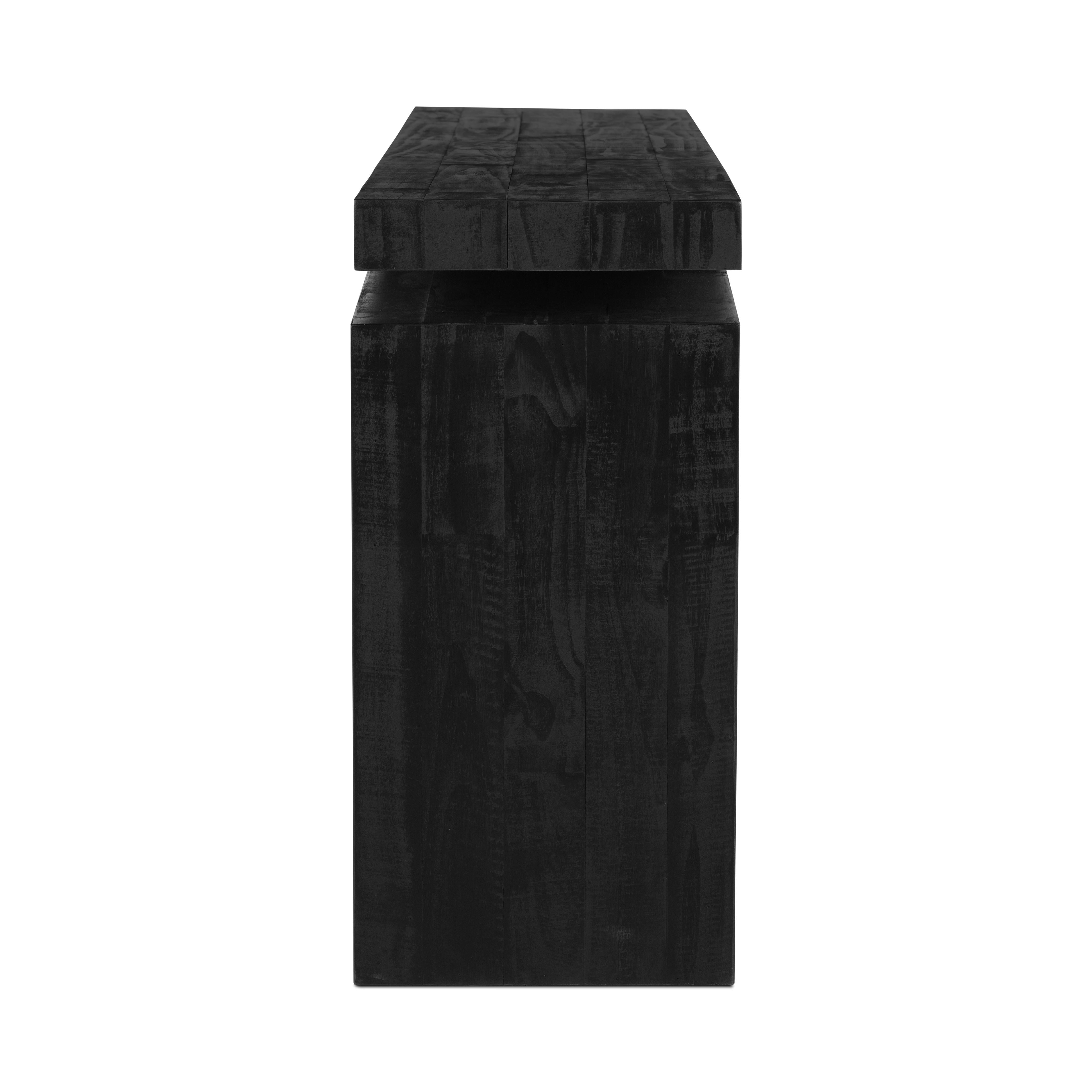 Featuring Matthes Aged Black Pine Console Table by Four Hands at Amethyst Home. Simple and streamlined to showcase natural beauty. Finished in a traditional black, solid reclaimed pine forms a modern media console with rustic vibes.Overall Dimensions: 78.75"W x 15"L x 30.75"H
Colors: Weathered WheatMaterials: Solid Reclaimed PineWeight: 70.55Clearance from. Amethyst Home provides interior design, new home construction design consulting, vintage area rugs, and lighting in the Alpharetta metro area.