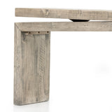 Featuring Matthes Weathered Wheat Console Table by Four Hands at Amethyst Home. Simple and streamlined to showcase natural beauty. Finished in a weathered wheat, solid reclaimed pine fashions a modern media console with rustic vibes.
Overall Dimensions: 79"W x 15"L x 31"HColors: Weathered WheatMaterials: Solid Reclaimed PineWeight: 70.55Clearance from Floor: 23.25"Distance Between Le. Amethyst Home provides interior design, new construction, custom furniture and area rugs in the Seattle metro area