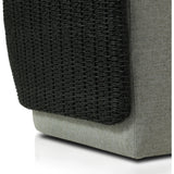 Featuring Maven Faux Black Outdoor Swivel Chair by Four Hands at Amethyst Home. Sustainably made with zero waste, luxurious Italian upholstery places a new and unique spin on indoor/outdoor seating, offering soft, durable fabric that's highly resistant to sun, stains, mold and abrasion. Shell framing in black faux-hyacinth weaves for extra texture atop a . Amethyst Home provides interior design, new home construction design consulting, vintage area rugs, and lighting in the Kansas City metro area.