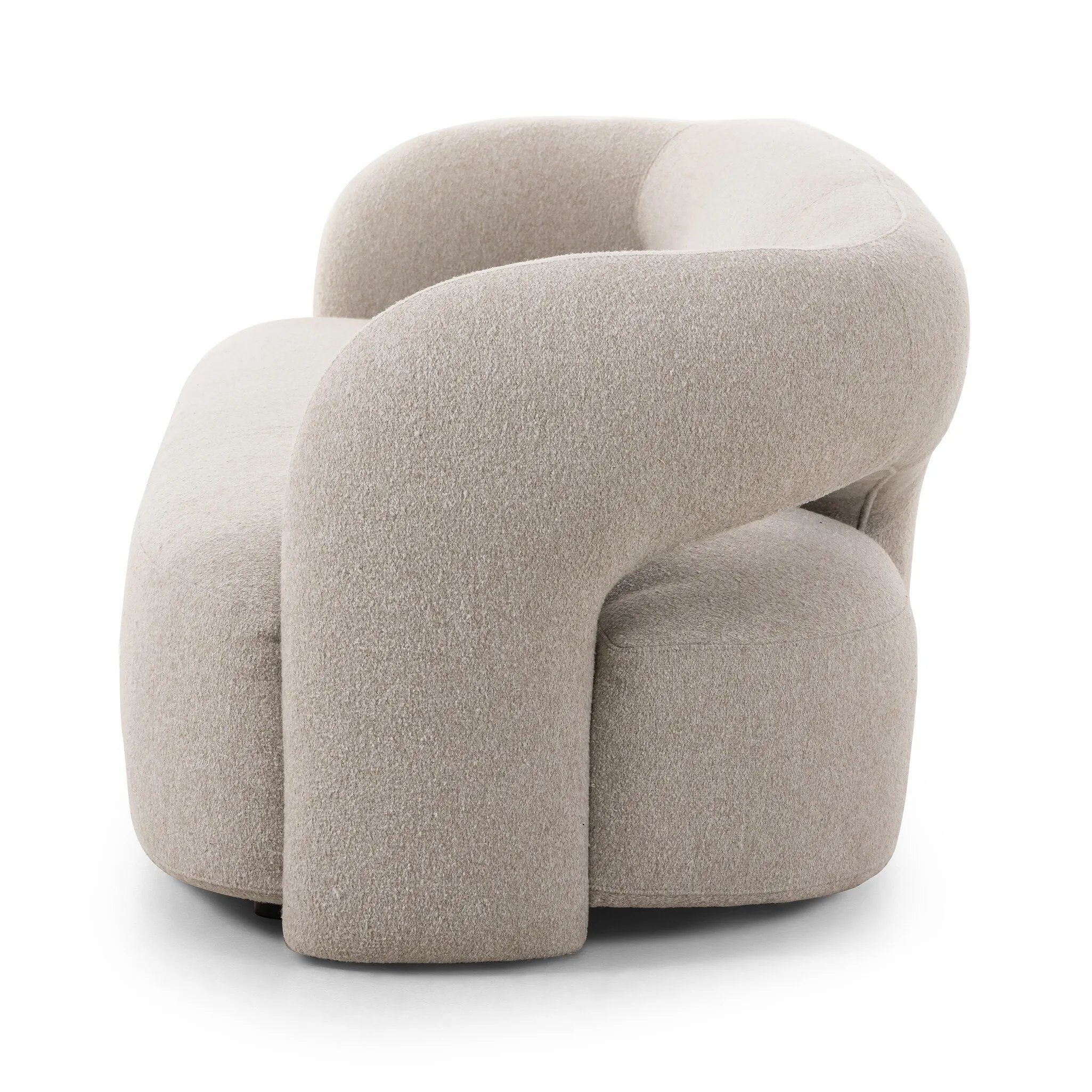 Featuring Mazie Crete Pebble Sofa by Four Hands at Amethyst Home. A fluid play on seating. This statement making sofa features subtle cutouts on the back with plush arms that hug the bench seat. Upholstered in a tight, wool-like textile for a polished look.
Overall Dimensions: 35.0" L x 95.5 " W x 28.5" H
Collection: GraysonColors: Crete PebbleMaterials: 10. Amethyst Home provides interior design, new home construction design consulting, vintage area rugs, and lighting in the Nashville metro area.