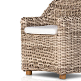 Featuring Messina Outdoor Dining Armchair by Four Hands at Amethyst Home. Traditional heritage shape on a grand scale. The outdoor dining chair is crafted from durable natural teak in a gorgeous, woven pattern highlighting the texture's natural highs and lows. Oversized with deep-seated comfort for the ultimate outdoor dining space. Cover or store indoors during inclement weather and w. Amethyst Home provides interior design, new construction, custom furniture and area rugs in the Omaha metro area