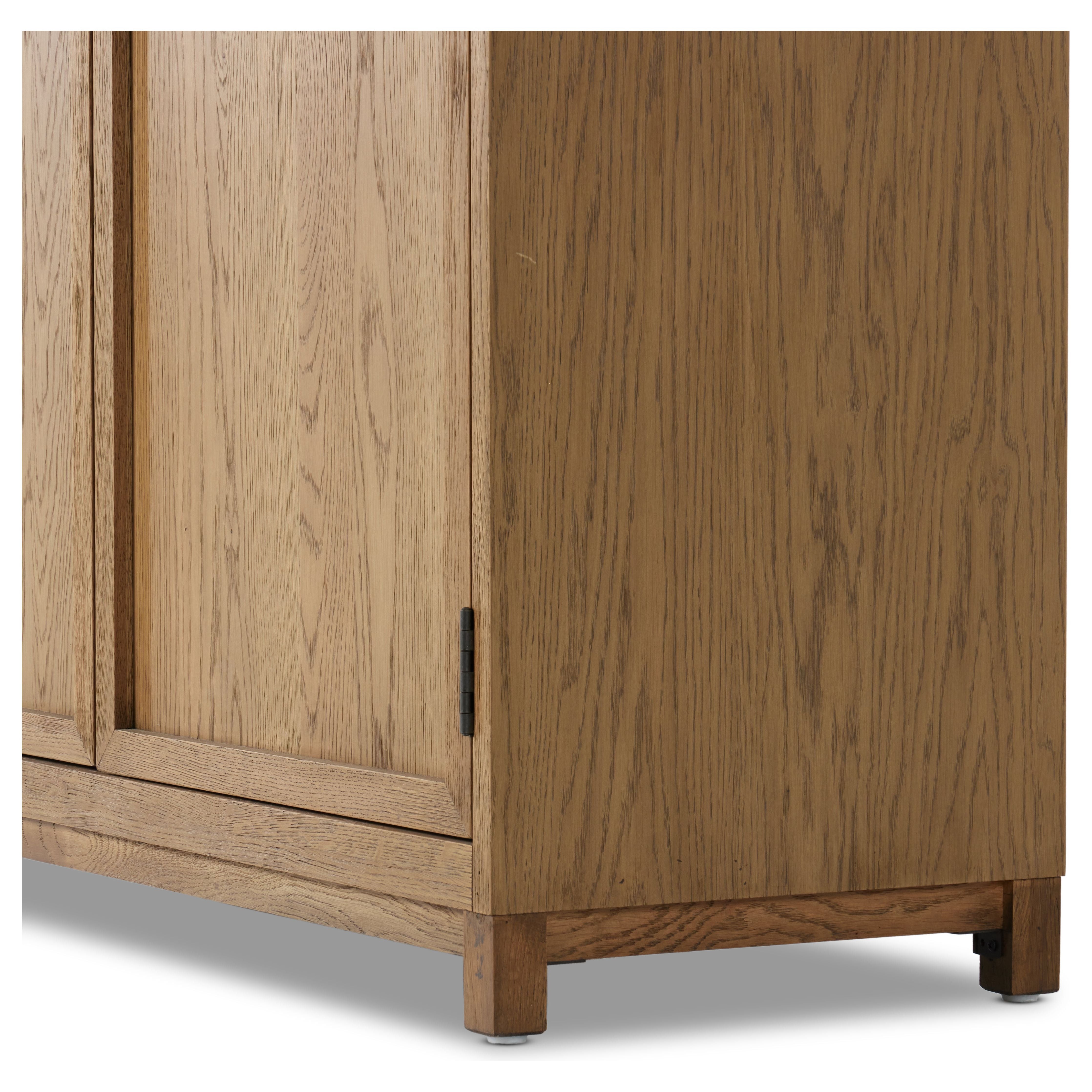 Featuring Millie Drifted Panel & Glass Door Cabinet by Four Hands at Amethyst Home. Drifted oak frames the interior shelving of this cabinet. Glass doors allow for prized possessions to dazzle on full display while spacious cabinets add out-of-view storage.Overall Dimensions: 47.25"W x 17.75"L x 82.75"H
Collection: IrondaleColors: Drifted Oak Solid ,Drifted Oak Veneer ,Tempered Glas. Amethyst Home provides interior design, new construction, custom furniture, and area rugs in the Austin metro area.