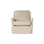 Featuring Monette Natural Slipcover Swivel Chair by Four Hands at Amethyst Home. This 360-degree swivel chair is defined by slightly sloping, flared arms and a floor-length slipcover. Finished in a soft, tight weave slipcover for a traditional style. Durable and soft to the touch, Libeco™-sourced linens are artisan-made and free of toxic chemicals. Slipcovered styles are fully removab. Amethyst Home provides interior design, new construction, custom furniture and area rugs in the Boston metro area