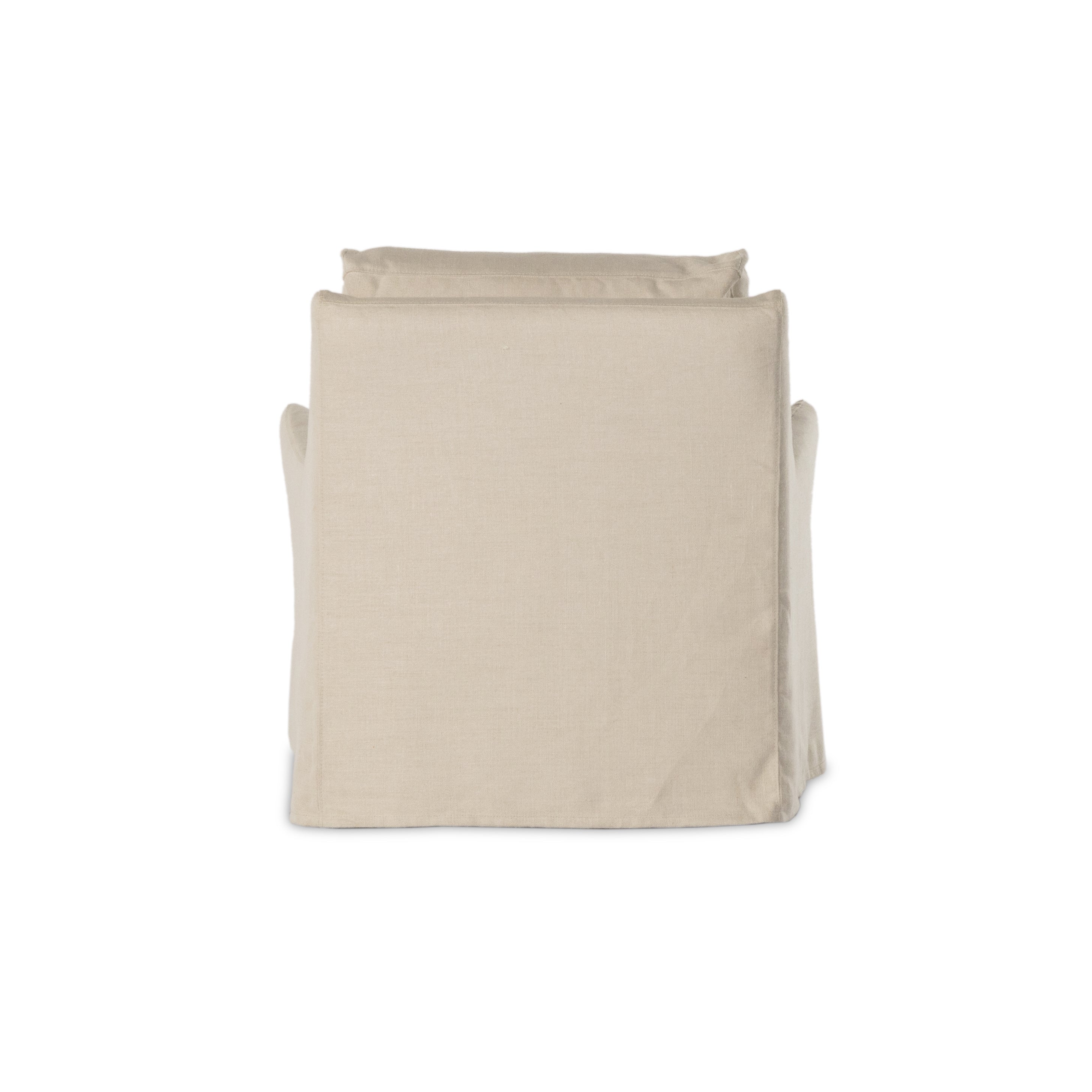 Featuring Monette Natural Slipcover Swivel Chair by Four Hands at Amethyst Home. This 360-degree swivel chair is defined by slightly sloping, flared arms and a floor-length slipcover. Finished in a soft, tight weave slipcover for a traditional style. Durable and soft to the touch, Libeco™-sourced linens are artisan-made and free of toxic chemicals. Slipcovered styles are fully remo. Amethyst Home provides interior design, new construction, custom furniture and area rugs in the San Diego metro area