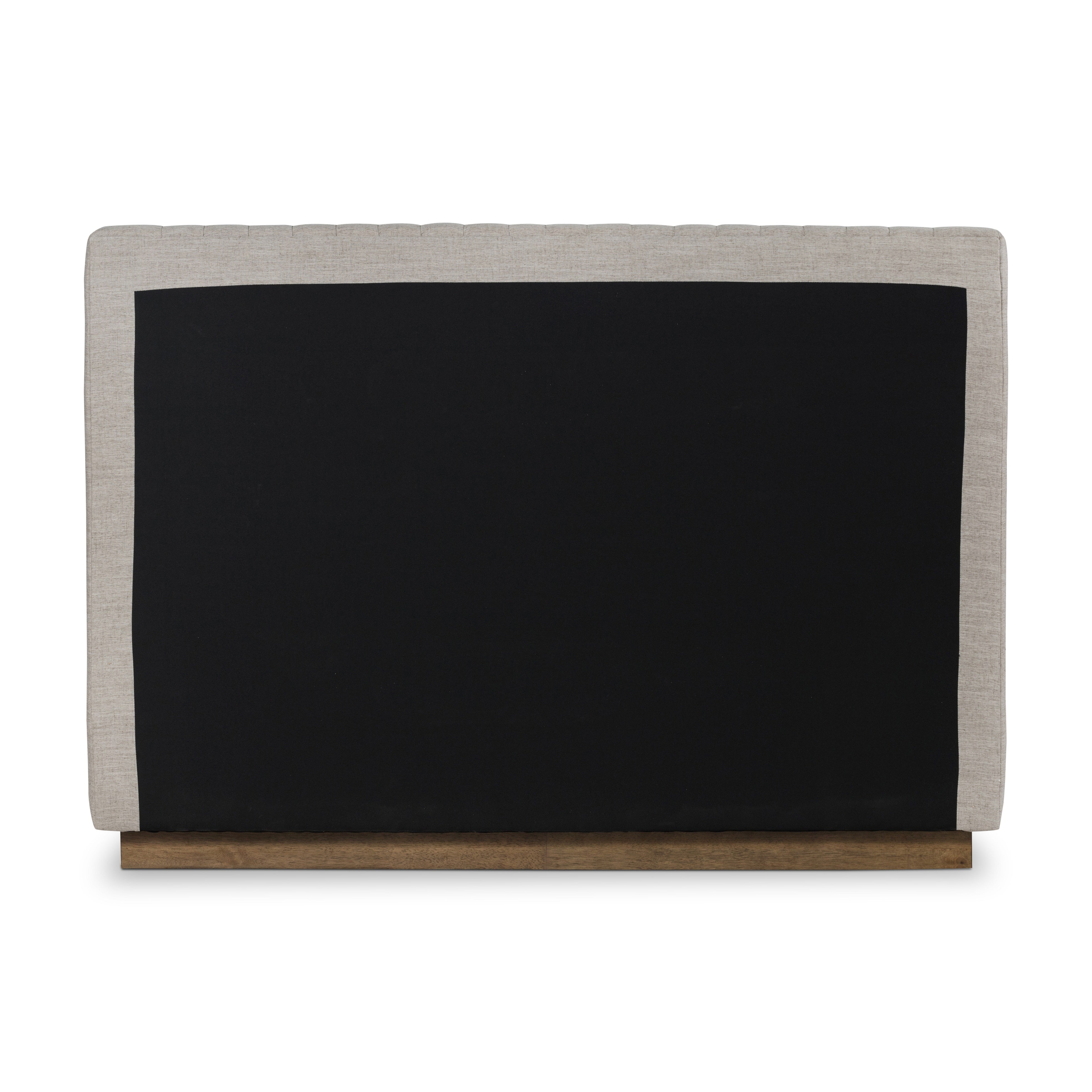 Featuring Montgomery Bed by Four Hands at Amethyst Home. The Montgomery Bed is a tall, vertical-channeled headboard that is upholstered in grey high-performance fabric for a sensible take on modern bedroom styling. A parawood plinth base grounds the whole look. Performance fabrics are specially created to withstand spills, stains, high traffic and wear, ensuring long-term comfort and unm. Amethyst Home provides interior design services, furniture, rugs, and lighting in the Kansas City metro area.