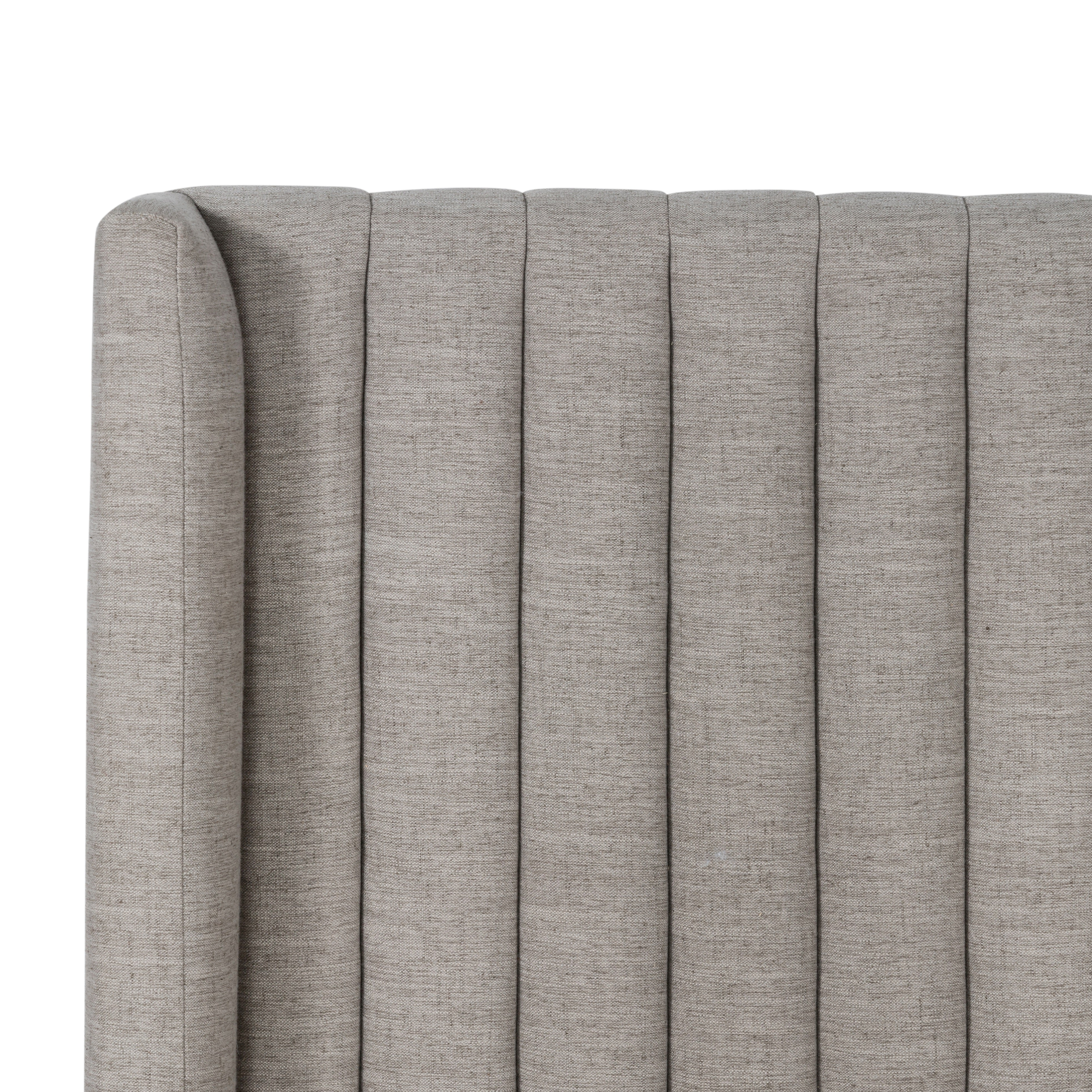 Featuring Montgomery Bed by Four Hands at Amethyst Home. The Montgomery Bed is a tall, vertical-channeled headboard that is upholstered in grey high-performance fabric for a sensible take on modern bedroom styling. A parawood plinth base grounds the whole look. Performance fabrics are specially created to withstand spills, stains, high traffic and wear, ensuring long-term comfort and unmatched . Amethyst Home provides interior design services, furniture, rugs, and lighting in the Omaha metro area.