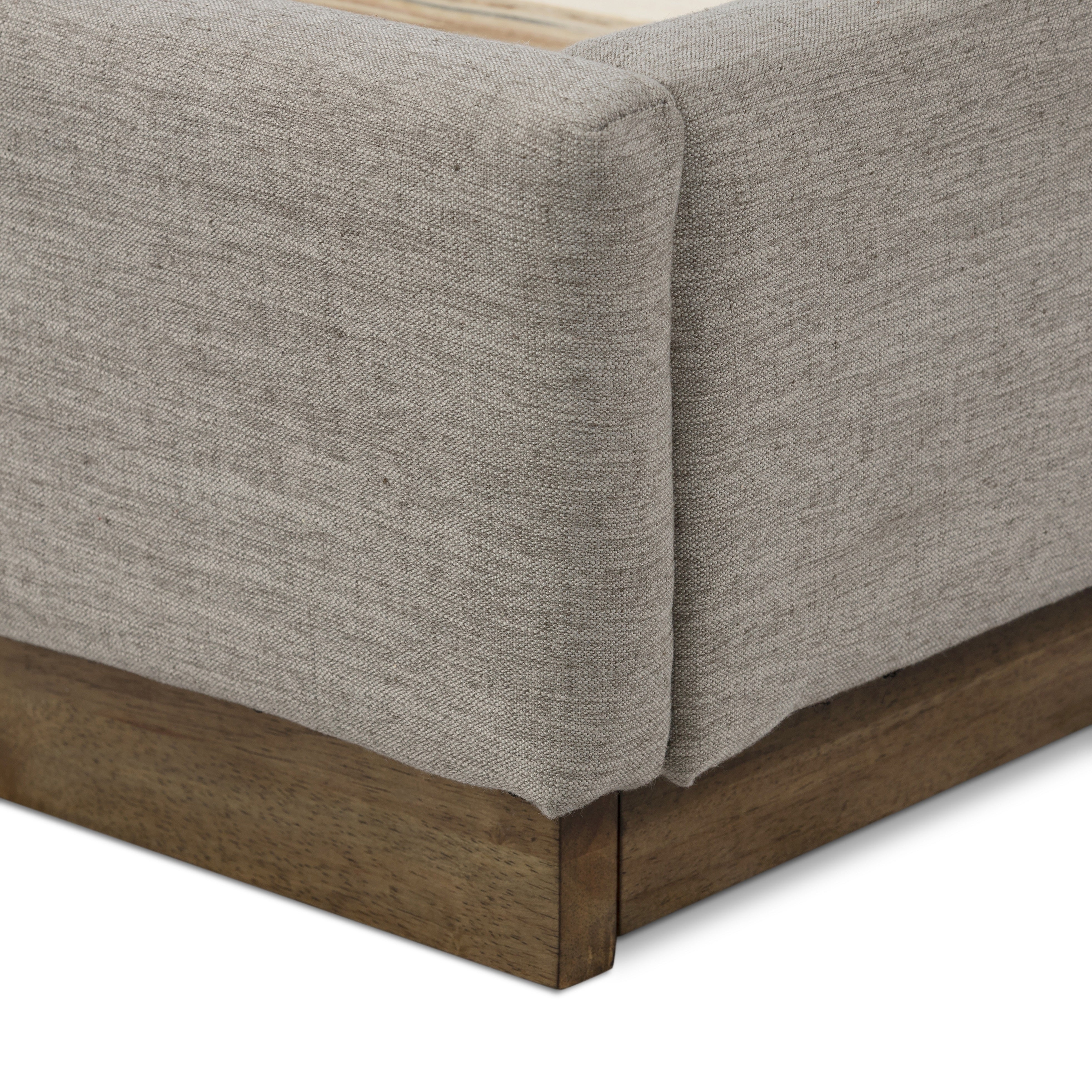 Featuring Montgomery Bed by Four Hands at Amethyst Home. The Montgomery Bed is a tall, vertical-channeled headboard that is upholstered in grey high-performance fabric for a sensible take on modern bedroom styling. A parawood plinth base grounds the whole look. Performance fabrics are specially created to withstand spills, stains, high traffic and wear, ensuring long-term comfort and . Amethyst Home provides interior design services, furniture, rugs, and lighting in the Salt Lake City metro area.