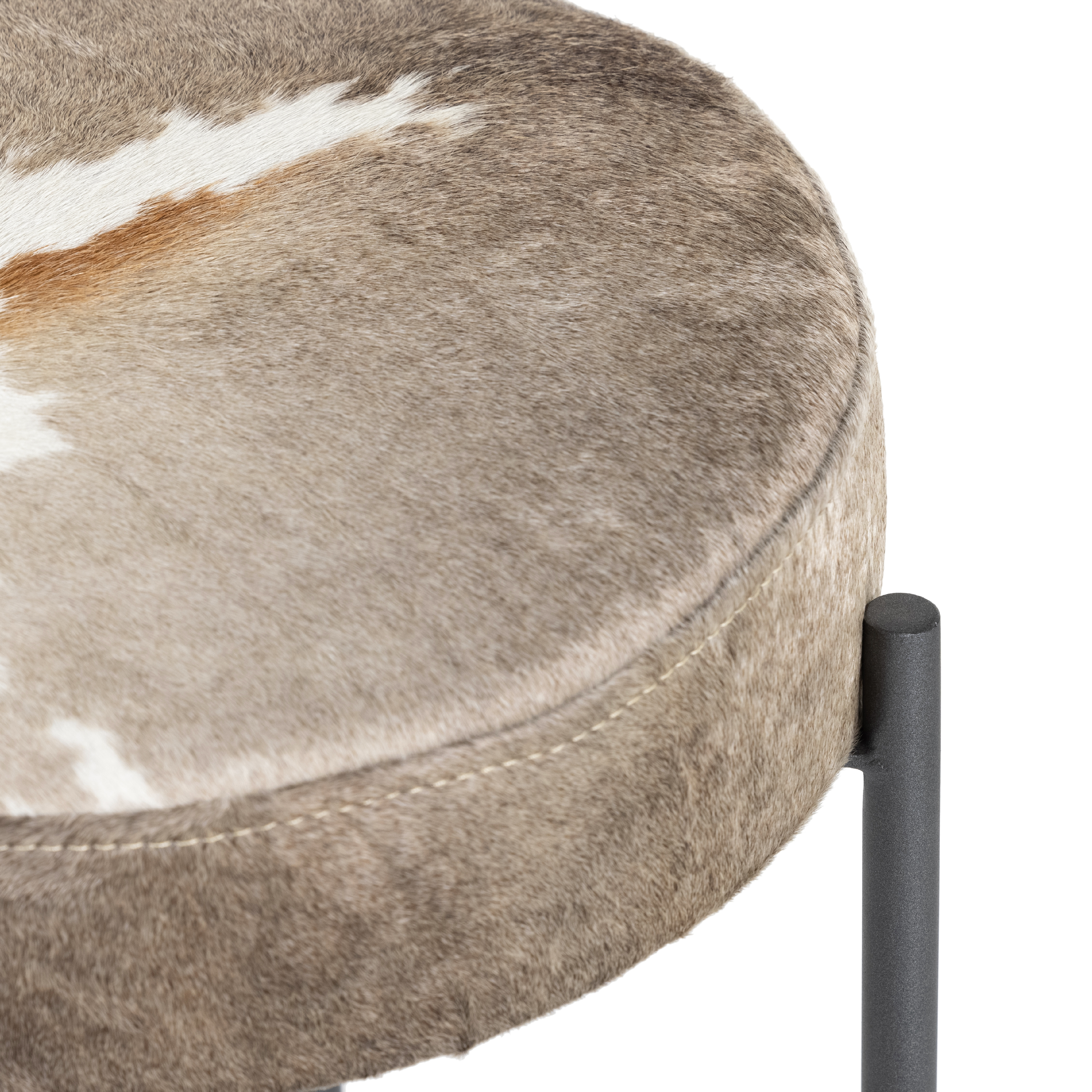 Featuring Nocona Bar + Counter Stool - Speckled Hide by Four Hands at Amethyst Home. The Nocona Speckled Hide Bar and Counter stool is modern minimalist to a T. Slim and airy, gunmetal-finished iron legs form a cradle-style frame for speckled hide seating, perfectly sized for the counter or bar. Each hide will be unique and will vary.
Bar Stool Size: 17.5"W x 17.5"L x 30"HSeat Depth:. Amethyst Home provides interior design, new construction, custom furniture, and rugs for the Charlotte metro area.