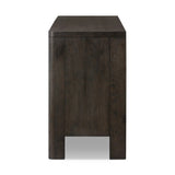 Featuring Noeline Smoked Black Oak Veneer 6 Drawer Dresser by Four Hands at Amethyst Home. Topped with a thick plank of solid oak, this extra-wide dresser blends modern lines and warm character with six roomy drawers, slightly curved corners, and solid square legs. Seamless drawer fronts have a push-latch mechanism. Made from solid oak and veneer in a smoky . Amethyst Home provides interior design, new home construction design consulting, vintage area rugs, and lighting in the Portland metro area.