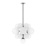 Featuring Nova Black Gunmetal Chandelier by Four Hands at Amethyst Home. Marbled glass spheres form an interstellar cluster around a matte black frame. Each globe is individually blown, shaped and sculpted by hand through a one-hour process. The finish on the pendant brass frame is achieved through a specialized process that turns the brass into an almost bla. Amethyst Home provides interior design, new home construction design consulting, vintage area rugs, and lighting in the Seattle metro area.