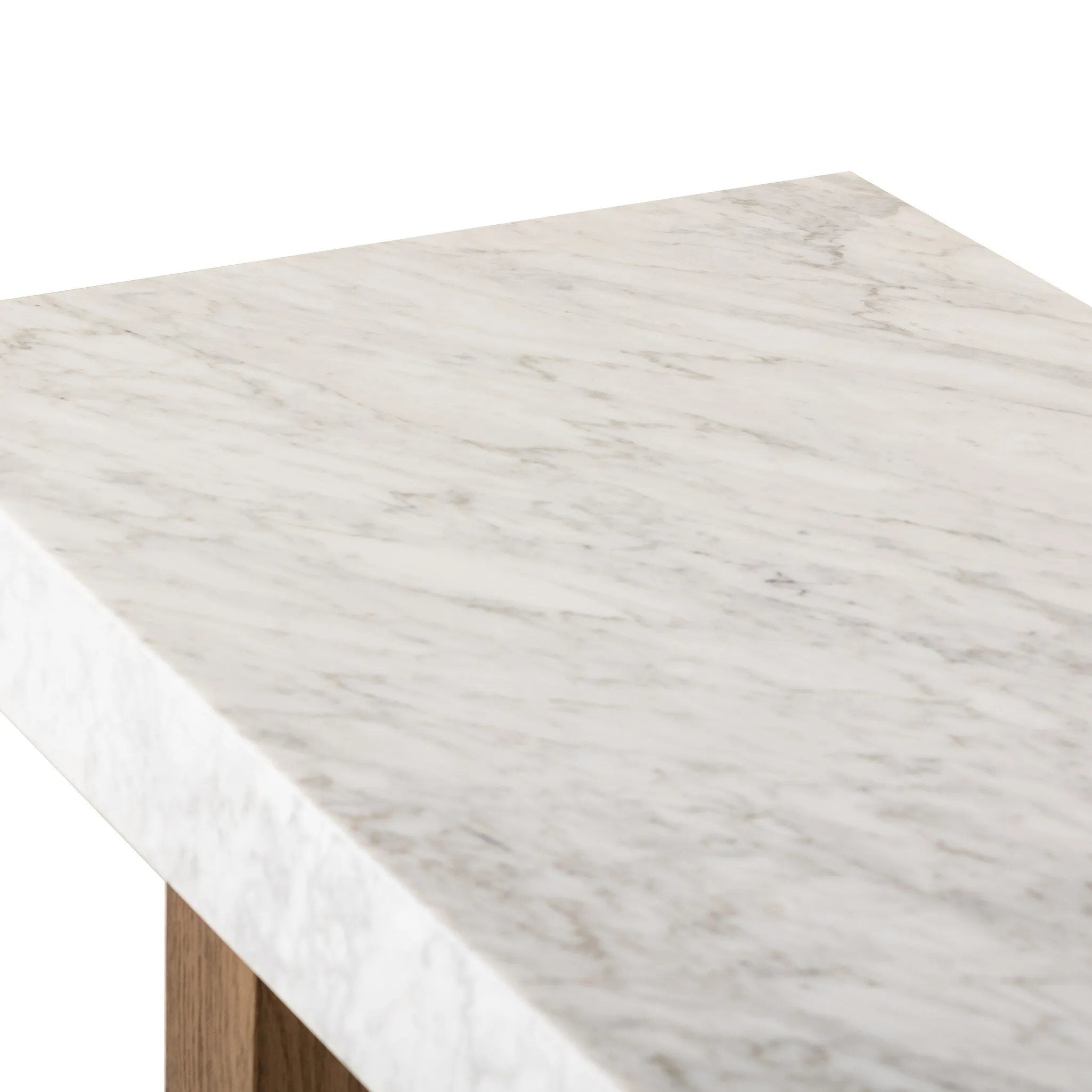 Featuring Olympia White Carrera Marble Console Table by Four Hands at Amethyst Home. Structured and geometric, an open-style console table pairs smoked oak veneer with white marble, for a sophisticated material mix.Collection: HughesColors: White Carrera Marble ,Smoked Oak VeneerMaterials: Carrara Solid ,Thick Oak Veneer ,Poplar Plywood Weight: 240.3 lbs. Amethyst Home provides interior design, new home construction design consulting, vintage area rugs, and lighting in the Laguna Beach metro area.