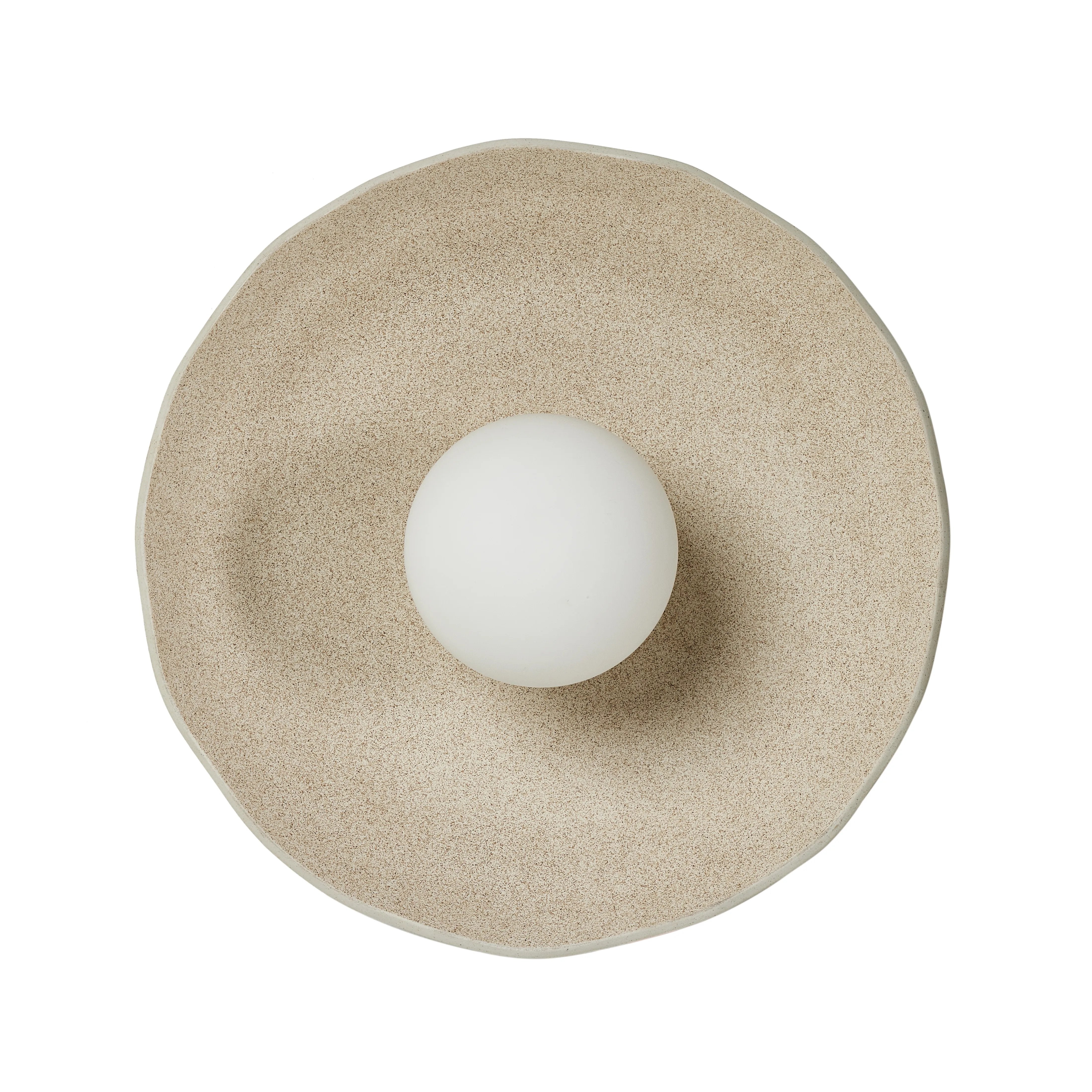 Featuring Organic Light Sand Ceramic Sconce by Four Hands at Amethyst Home. Organic in spirit. A light sand-colored porcelain disc is nestled in a slim iron frame for a spare but impactful look.Overall Dimensions: 7"W x 14"L x 14"H
Collection: RykerColors: Brass ,Opal White Glass ,Light SandMaterials: Iron ,Glass ,Ceramic Weight: 5.16 lbsBulb(s) Included: N. Amethyst Home provides interior design, new home construction design consulting, vintage area rugs, and lighting in the Charlotte metro area.