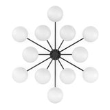 Featuring Orion Black Gunmetal Round Chandelier by Four Hands at Amethyst Home. Matte glass spheres seem to extend and reach across smooth brass rods. Each globe is individually blown, shaped and sculpted by hand through a one-hour process. Matte globes are specially manufactured to evenly diffuse light. The finish on the brass frame is achieved through a speci. Amethyst Home provides interior design, new home construction design consulting, vintage area rugs, and lighting in the Omaha metro area.