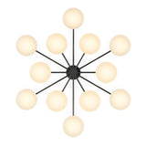 Featuring Orion Black Gunmetal Round Chandelier by Four Hands at Amethyst Home. Matte glass spheres seem to extend and reach across smooth brass rods. Each globe is individually blown, shaped and sculpted by hand through a one-hour process. Matte globes are specially manufactured to evenly diffuse light. The finish on the brass frame is achieved through a . Amethyst Home provides interior design, new home construction design consulting, vintage area rugs, and lighting in the Scottsdale metro area.