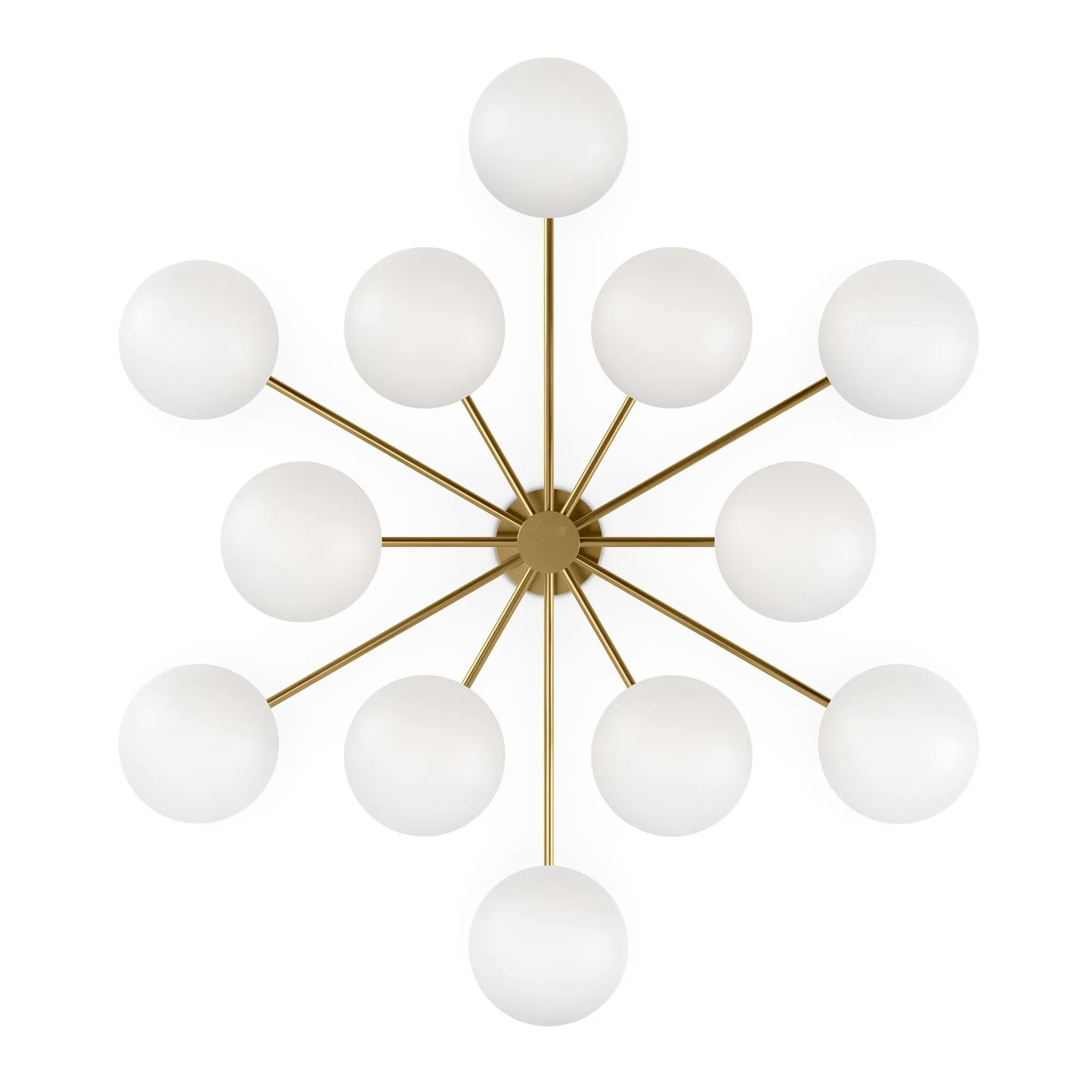 Featuring Orion Burnished Brass Round Chandelier by Four Hands at Amethyst Home. Matte glass spheres seem to extend and reach across smooth brass rods. Each globe is individually blown, shaped and sculpted by hand through a one-hour process. Matte globes are specially manufactured to evenly diffuse light. Brass and glass are 98% recyclable. Designed and sustain. Amethyst Home provides interior design, new home construction design consulting, vintage area rugs, and lighting in the Miami metro area.