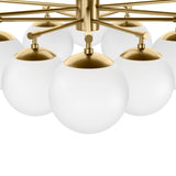 Featuring Orion Burnished Brass Round Chandelier by Four Hands at Amethyst Home. Matte glass spheres seem to extend and reach across smooth brass rods. Each globe is individually blown, shaped and sculpted by hand through a one-hour process. Matte globes are specially manufactured to evenly diffuse light. Brass and glass are 98% recyclable. Designed and. Amethyst Home provides interior design, new home construction design consulting, vintage area rugs, and lighting in the Winter Garden metro area.