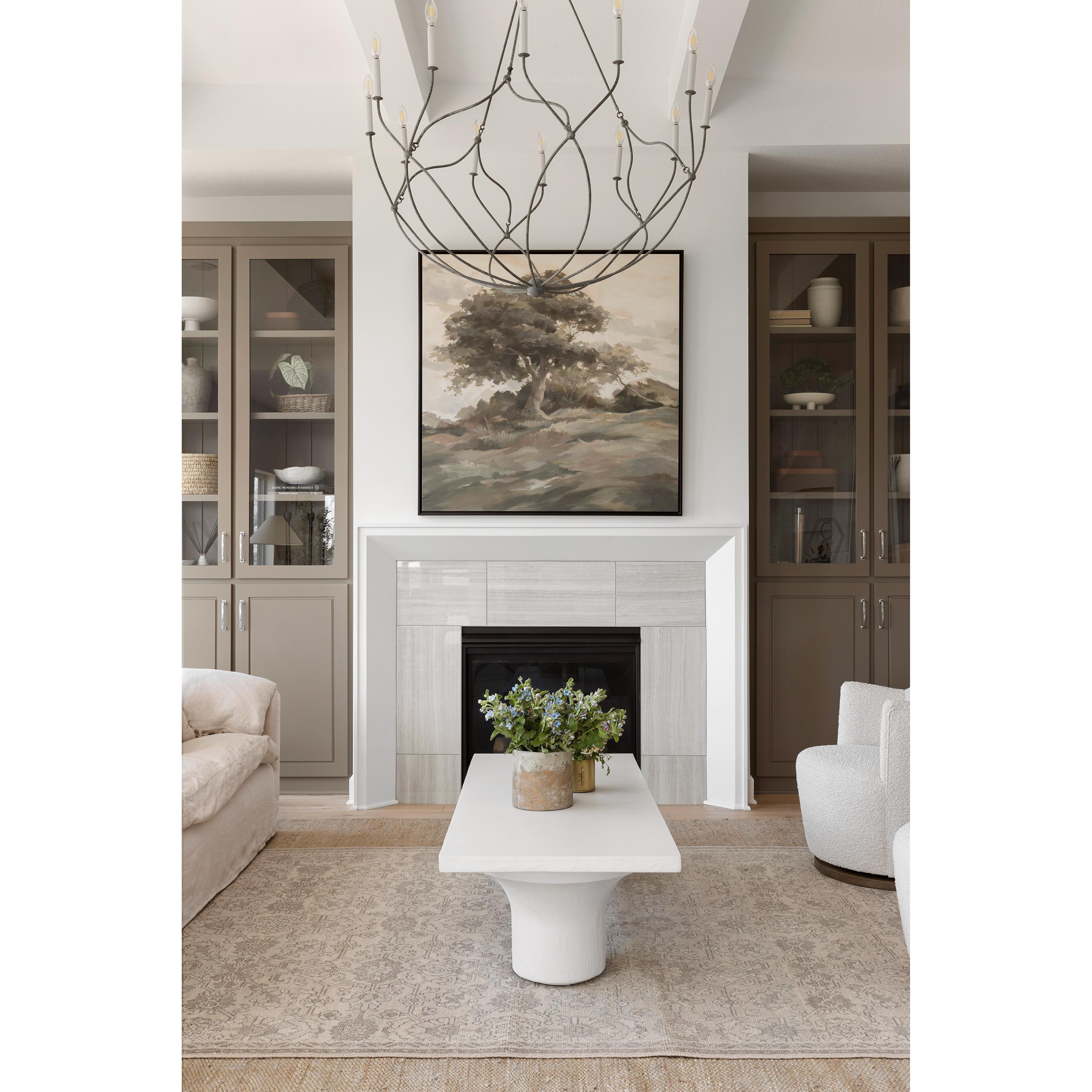 Featuring Parra Coffee Table - Plaster Molded Concrete by Four Hands at Amethyst Home. Make a monolithic statement with this Parra Coffee Table - Plaster Molded Concrete. Made from plaster-molded concrete, the pedestal-style legs support a rectangular tabletop of smooth, white-finished concrete, for a clean, adobe-inspired look.
Overall Dimensions: 59.75"W.  Amethyst Home provides interior design, new home construction design consulting, vintage area rugs, and lighting in the Charlotte metro area.