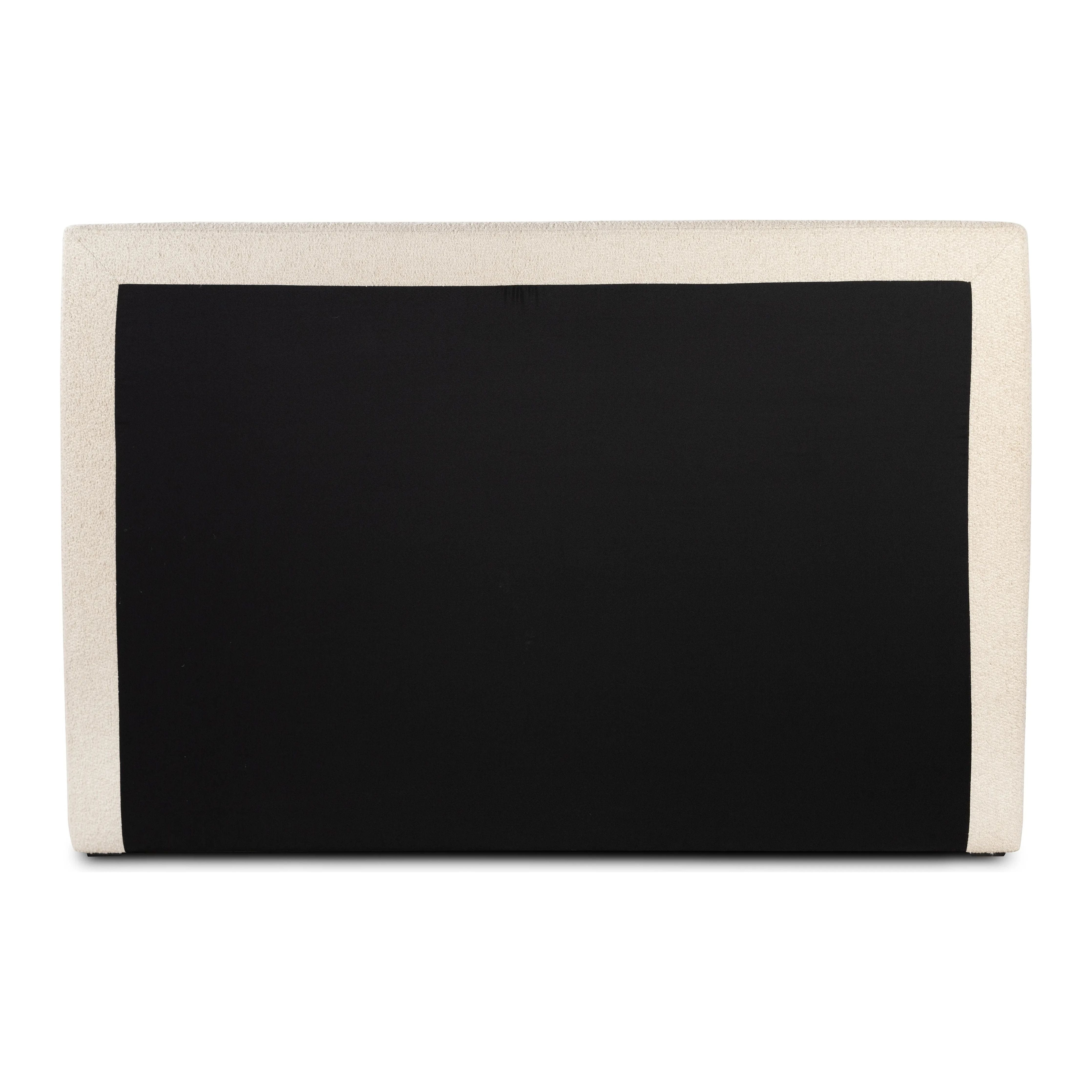 Featuring Quincy Lisbon Cream-King Bed by Four Hands at Amethyst Home. Modern, clean shaping meets inflated comfort with this padded, upholstered bed frame in a textural boucle-like pattern.  Text (251) 257-7986 for quick product details.Overall Dimensions: 92.25"W x 89.25"L x 48"H
Collection: EastonColors: Lisbon Cream ,BlackMaterials: 81% Pl, 19% Pc ,. Amethyst Home provides interior design, new home construction design consulting, vintage area rugs, and lighting in the Newport Beach metro area.