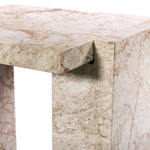 Featuring Romano Desert Taupe Marble End Table by Four Hands at Amethyst Home. Solid marble sheets are laminated to create cubed cradle bases for a thick-cut tabletop. Heavy veining and natural swirls speak to the nature of marble, with each piece being entirely unique.Collection: ElementColors: Desert Taupe MarbleMaterials: Solid Marble Weight: 110.804 lb. Amethyst Home provides interior design, new home construction design consulting, vintage area rugs, and lighting in the Alpharetta metro area.