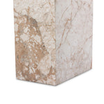 Featuring Romano Desert Taupe Marble End Table by Four Hands at Amethyst Home. Solid marble sheets are laminated to create cubed cradle bases for a thick-cut tabletop. Heavy veining and natural swirls speak to the nature of marble, with each piece being entirely unique.Collection: ElementColors: Desert Taupe MarbleMaterials: Solid Marble Weight: 110.804 lbs. Amethyst Home provides interior design, new home construction design consulting, vintage area rugs, and lighting in the Calabasas metro area.