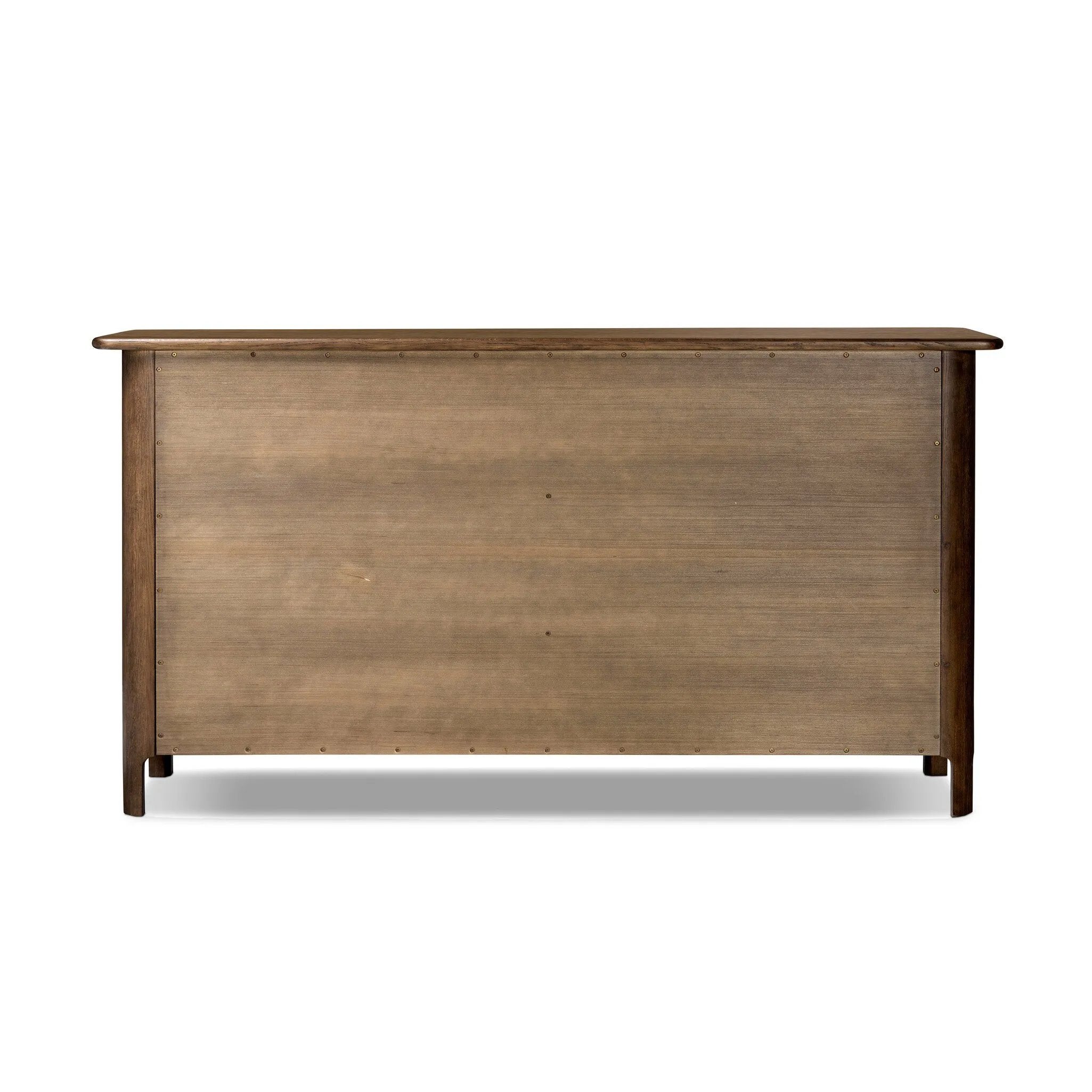 Featuring Russ Aged Oak Oversized Dresser by Four Hands at Amethyst Home. Like an heirloom dresser with three smaller drawers up top, this aged oak design has room for it all. Detailed with an overhang surface, carved edges top to bottom, angled legs and oval drawer pulls finished in dark gunmetal.
Overall Dimensions: 21.0" L x 72.0" W x 38.75" H
Collection: Bo. Amethyst Home provides interior design, new home construction design consulting, vintage area rugs, and lighting in the Omaha metro area.