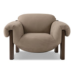 Featuring Samena Nubuck Sand Chair by Four Hands at Amethyst Home. A cozy spot for lounging and curling up with a good book. This statement-making chair features large overflowing cushioning that wraps around the arms and back. Designed with S spring construction and a solid oak frame. Upholstered in a smooth sueded leather with contrasting sling seatin. Amethyst Home provides interior design, new home construction design consulting, vintage area rugs, and lighting in the Winter Garden metro area.