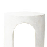 Featuring Samson Textured Lunar Concrete End Table by Four Hands at Amethyst Home. Made from textured white concrete, a cylinder shaped end table features a pill-shaped cutout for a light look. Subtle mottling adds a hint of texture.Collection: ChandlerColors: Textured Lunar ConcreteMaterials: Concrete Weight: 37.48 lbs. Amethyst Home provides interior design, new home construction design consulting, vintage area rugs, and lighting in the Omaha metro area.