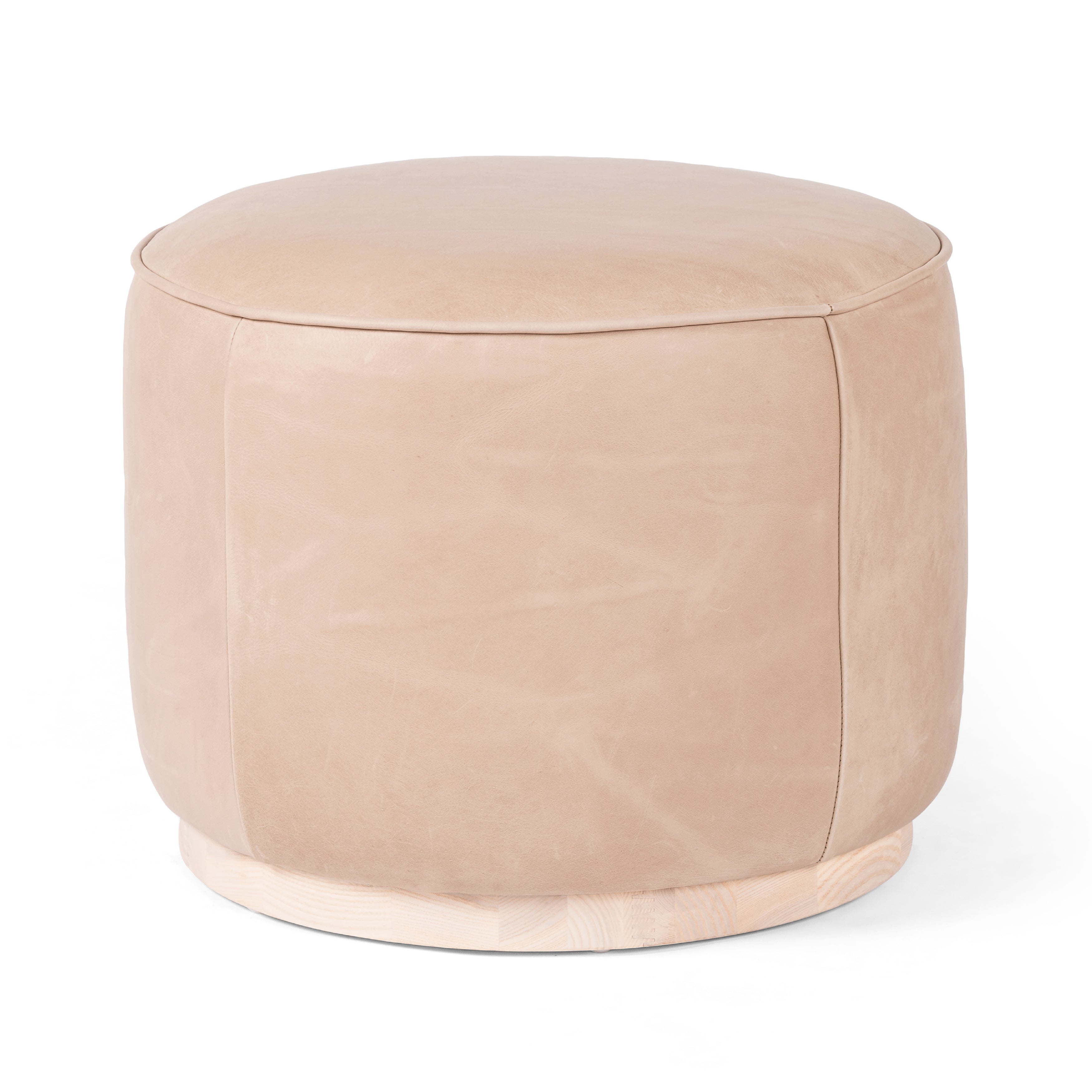 Featuring Sinclair Round Ottoman in Burlap by Four Hands at Amethyst Home. The round Sinclair ottoman in top grain leather can be placed just about anywhere for the perfect fit!
Overall Dimensions: 22"W x 22"L x 18.50"HColors: Natural Whitewash Ash, Harness BurlapMaterials: Solid Ash, Top Grain LeatherWeight: 13.23 lbVolume: 5.86 cu ftr. Amethyst Home provides interior design, new home construction design consulting, vintage area rugs, and lighting in the Scottsdale metro area.
