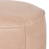 Featuring Sinclair Round Ottoman in Burlap by Four Hands at Amethyst Home. The round Sinclair ottoman in top grain leather can be placed just about anywhere for the perfect fit!
Overall Dimensions: 22"W x 22"L x 18.50"HColors: Natural Whitewash Ash, Harness BurlapMaterials: Solid Ash, Top Grain LeatherWeight: 13.23 lbVolume: 5.86 cu ftr. Amethyst Home provides interior design, new home construction design consulting, vintage area rugs, and lighting in the Houston metro area.