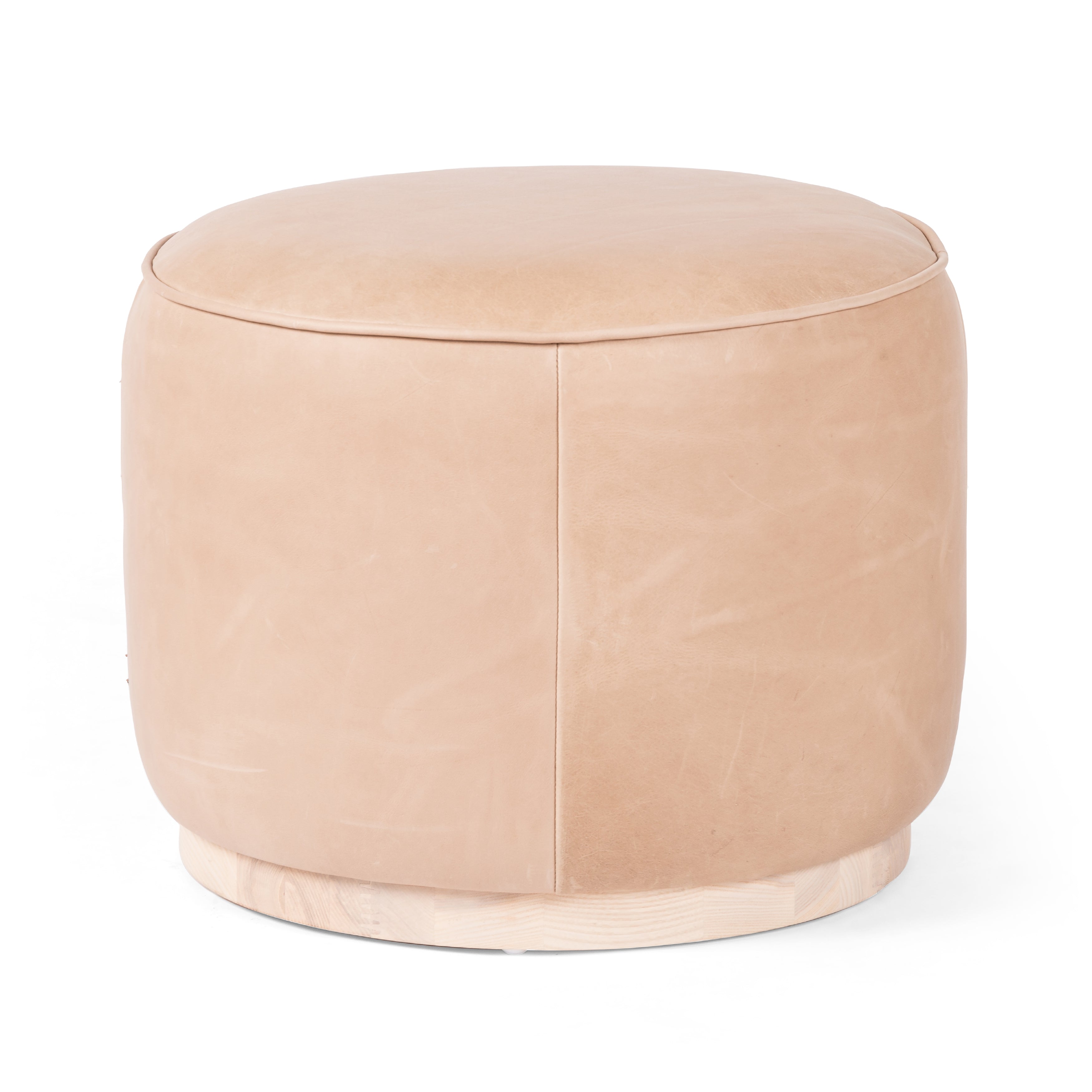 Featuring Sinclair Round Ottoman in Burlap by Four Hands at Amethyst Home. The round Sinclair ottoman in top grain leather can be placed just about anywhere for the perfect fit!
Overall Dimensions: 22"W x 22"L x 18.50"HColors: Natural Whitewash Ash, Harness BurlapMaterials: Solid Ash, Top Grain LeatherWeight: 13.23 lbVolume: 5.86 cu ftr. Amethyst Home provides interior design, new home construction design consulting, vintage area rugs, and lighting in the Seattle metro area.
