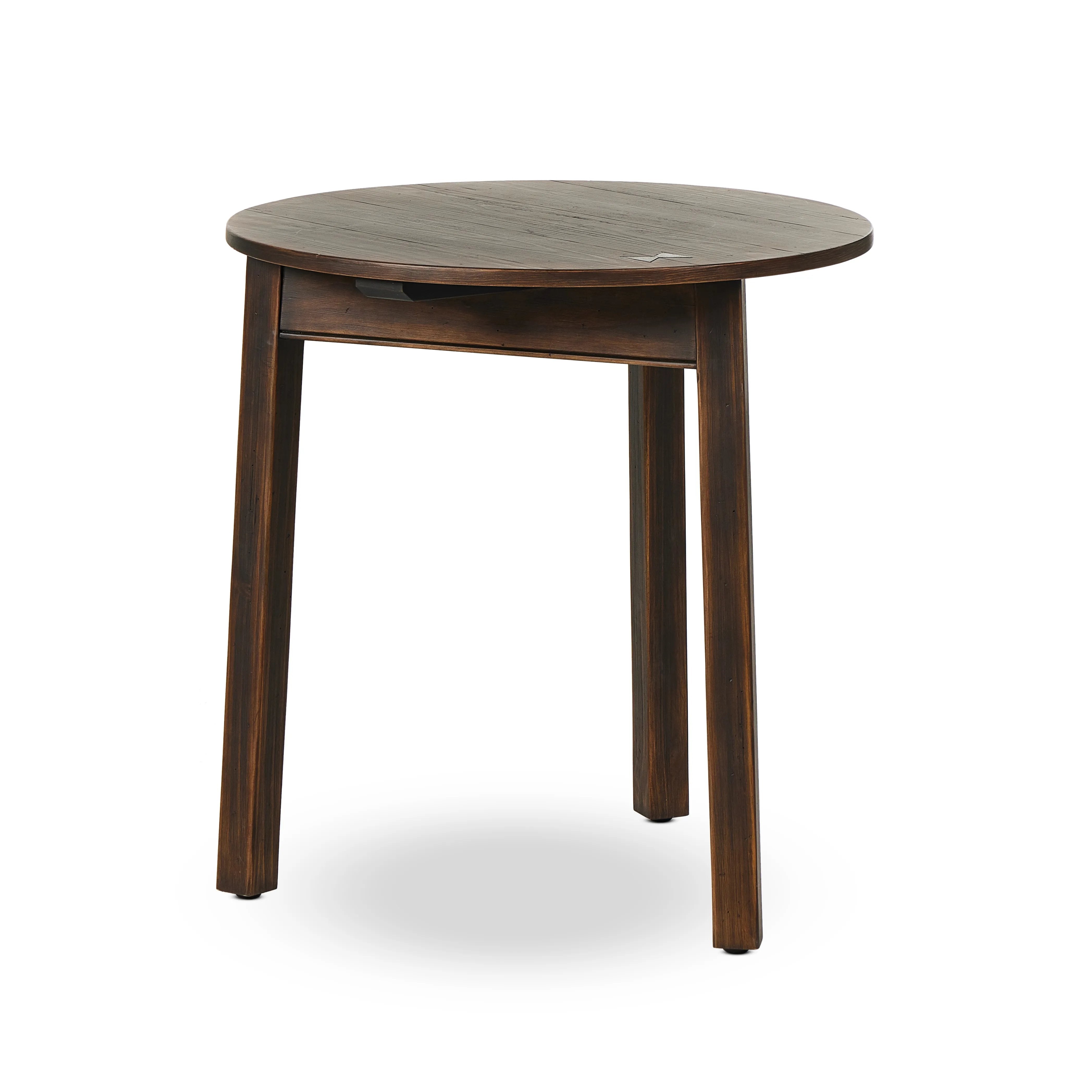 Featuring The Aged Brown Pimms Table by Four Hands at Amethyst Home. Brown-finished pine forms a versatile three-legged end table with a playful feel. By the makers at Van Thiel, known for their antique-inspired pieces and hand-applied finishes.Overall Dimensions: 24.75"W x 24.75"L x 26"H
Collection: Van ThielColors: Aged Bronze ,Aged Brown Veneer ,Aged Brown. Amethyst Home provides interior design, new home construction design consulting, vintage area rugs, and lighting in the Houston metro area.