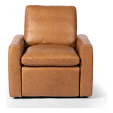 Featuring Tillery Sonoma Butterscotch Motion Chair by Four Hands at Amethyst Home. A modern take on the traditional recliner chair. Customize your comfort level with the push of hidden buttons with pieces in our Power Motion collection. Recliner features a slightly higher seat and backrest, low, sleek arms, and a motion footrest. Plush feather-blend cushion. Amethyst Home provides interior design, new home construction design consulting, vintage area rugs, and lighting in the Nashville metro area.
