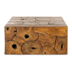 Featuring Tomlin Outdoor Coffee Table by Four Hands at Amethyst Home. A unique layering piece - indoors or out. Made from laminated teak root with miter joinery, a simply shaped coffee table offers organic vibes and plenty of natural movement. Tables will vary from piece to piece, reflective of natural materials. Joint expansion may grow visible over time. Cover or store indoors du. Amethyst Home provides interior design, new construction, custom furniture and area rugs in the Charlotte metro area