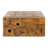 Featuring Tomlin Outdoor Coffee Table by Four Hands at Amethyst Home. A unique layering piece - indoors or out. Made from laminated teak root with miter joinery, a simply shaped coffee table offers organic vibes and plenty of natural movement. Tables will vary from piece to piece, reflective of natural materials. Joint expansion may grow visible over time. Cover or store indoors du. Amethyst Home provides interior design, new construction, custom furniture and area rugs in the Charlotte metro area