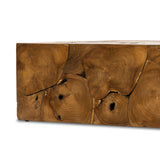 Featuring Tomlin Outdoor Coffee Table by Four Hands at Amethyst Home. A unique layering piece - indoors or out. Made from laminated teak root with miter joinery, a simply shaped coffee table offers organic vibes and plenty of natural movement. Tables will vary from piece to piece, reflective of natural materials. Joint expansion may grow visible over time. Cover or store indoors dur. Amethyst Home provides interior design, new construction, custom furniture and area rugs in the Portland metro area