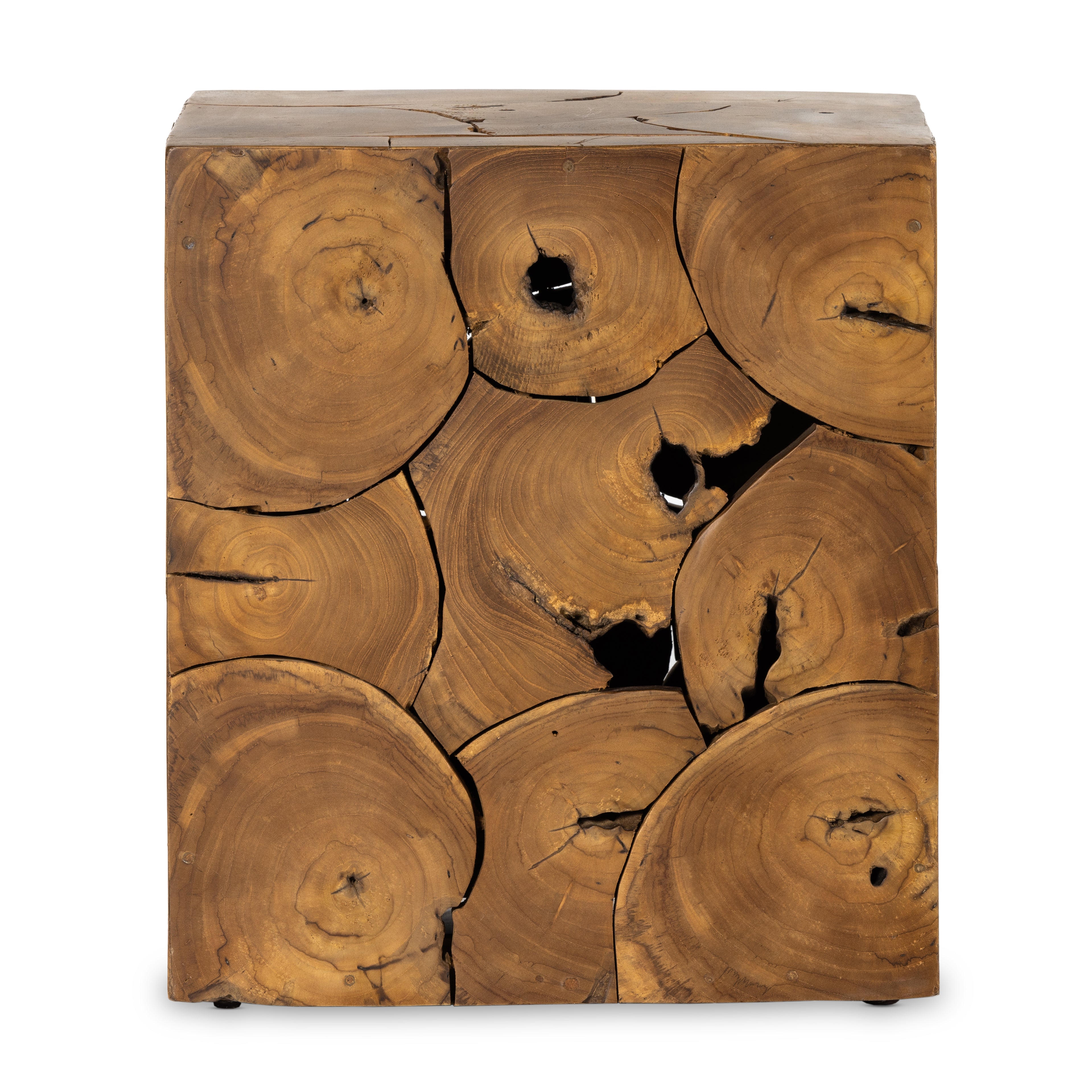 Featuring Tomlin Outdoor End Table by Four Hands at Amethyst Home. A unique layering piece - indoors or out. Made from laminated teak root with miter joinery, a simply shaped end table offers organic vibes and plenty of natural movement. Tables will vary from piece to piece, reflective of natural materials. Joint expansion may grow visible over time. Cover or store indoors during . Amethyst Home provides interior design, new construction, custom furniture and area rugs in the Scottsdale metro area