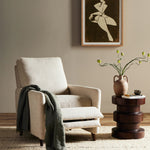 Featuring Wallen Nova Taupe Recliner by Four Hands at Amethyst Home. A midcentury-inspired recliner gets an update with subtle curves throughout. Designed with a hidden push-back reclining functionality and feather fiber blend cushioning, including a loose back cushion. Performance fabrics are specially created to withstand spills, stains, high traffic and . Amethyst Home provides interior design, new home construction design consulting, vintage area rugs, and lighting in the Park City metro area.