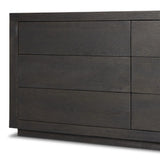 Featuring Warby Worn Black Oak 6 Drawer Dresser by Four Hands at Amethyst Home. Black-finished oak shapes a streamlined box-style dresser, with lap joint corners for a detail-driven touch.
Overall Dimensions: 18.0" L x 75.0 " W x 32.0" H
Collection: BennettColors: Worn Black Oak, Worn Black VeneerMaterials: Solid Oak, Thick Oak VeneerWeight: 308.2 lbs. Amethyst Home provides interior design, new home construction design consulting, vintage area rugs, and lighting in the Des Moines metro area.
