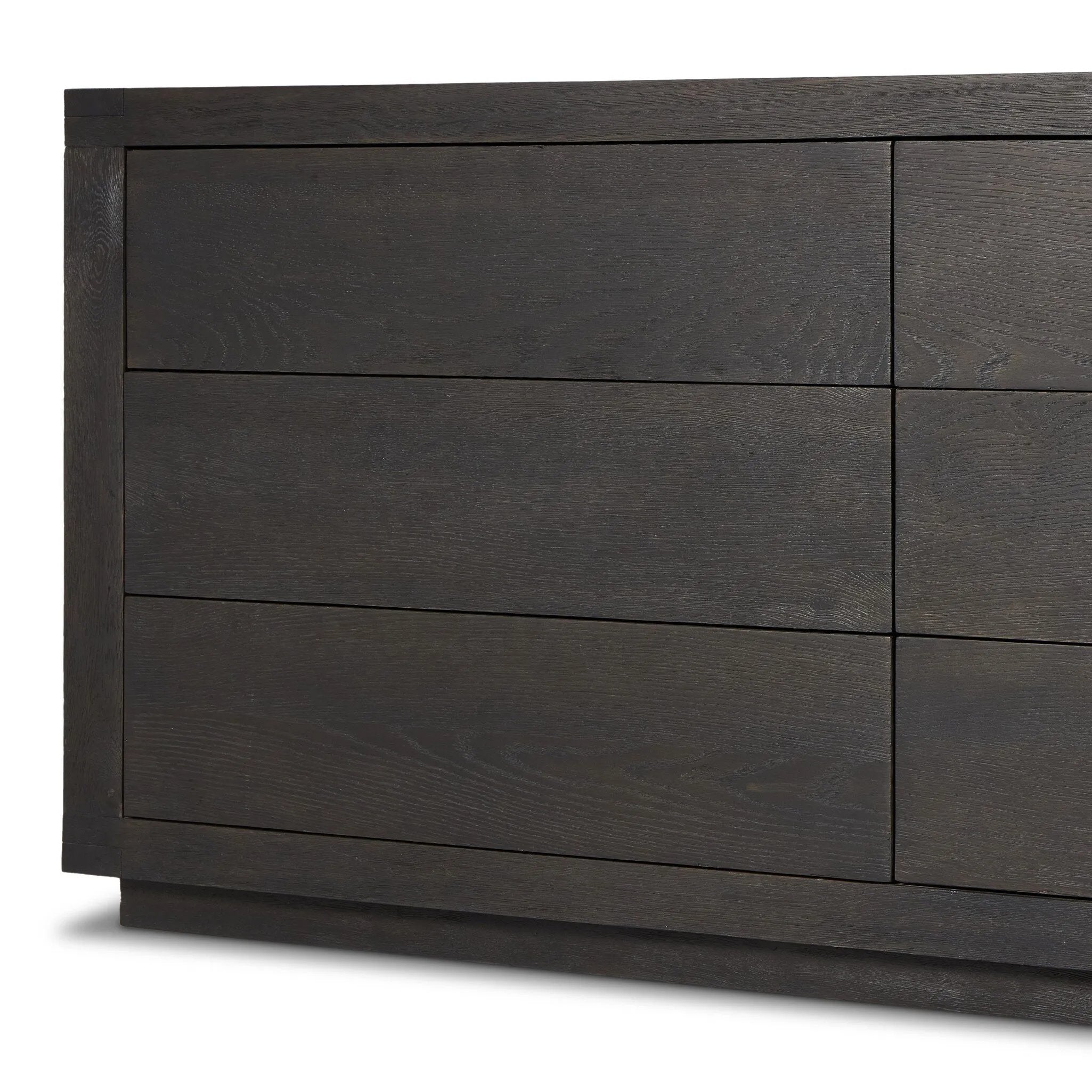 Featuring Warby Worn Black Oak 6 Drawer Dresser by Four Hands at Amethyst Home. Black-finished oak shapes a streamlined box-style dresser, with lap joint corners for a detail-driven touch.
Overall Dimensions: 18.0" L x 75.0 " W x 32.0" H
Collection: BennettColors: Worn Black Oak, Worn Black VeneerMaterials: Solid Oak, Thick Oak VeneerWeight: 308.2 lbs. Amethyst Home provides interior design, new home construction design consulting, vintage area rugs, and lighting in the Des Moines metro area.