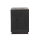 Featuring Warby Worn Black Oak Nightstand by Four Hands at Amethyst Home. Solid acacia shapes a streamlined box-style nightstand, with lap joint corners for a detail-driven touch. Finished with smooth, push-latch drawer glides.Collection: BennettColors: Worn Black Oak ,Worn Black VeneerMaterials: Solid Oak ,Thick Oak Veneer Weight: 94.8 lbs. Amethyst Home provides interior design, new home construction design consulting, vintage area rugs, and lighting in the Salt Lake City metro area.