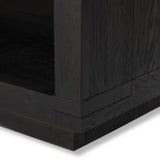 Featuring Warby Worn Black Oak Nightstand by Four Hands at Amethyst Home. Solid acacia shapes a streamlined box-style nightstand, with lap joint corners for a detail-driven touch. Finished with smooth, push-latch drawer glides.Collection: BennettColors: Worn Black Oak ,Worn Black VeneerMaterials: Solid Oak ,Thick Oak Veneer Weight: 94.8 lbs. Amethyst Home provides interior design, new home construction design consulting, vintage area rugs, and lighting in the San Diego metro area.
