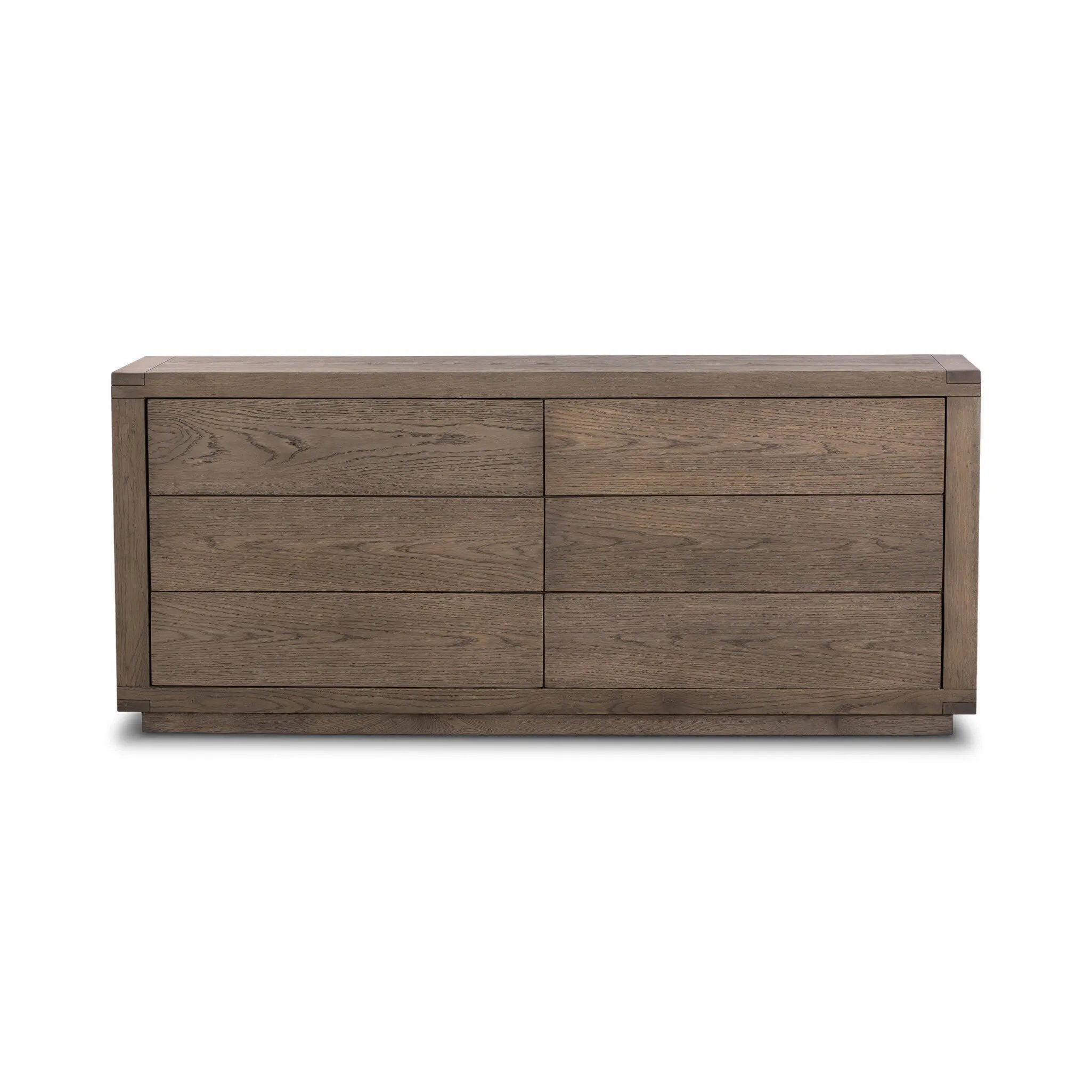 Featuring Warby Worn Oak 6 Drawer Dresser by Four Hands at Amethyst Home. Worn oak shapes a streamlined box-style dresser, with lap joint corners for a detail-driven touch.
Overall Dimensions: 18.0" L x 75.0 " W x 32.0" H
Collection: BennettColors: Worn Oak, Worn Oak VeneerMaterials: Solid Oak, Oak VeneerWeight: 308.2 lbs. Amethyst Home provides interior design, new home construction design consulting, vintage area rugs, and lighting in the Calabasas metro area.