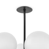 Featuring Zodiac Black Gunmetal Chandelier by Four Hands at Amethyst Home. Matte glass spheres seem to extend and reach across smooth brass rods. Each globe is individually blown, shaped and sculpted by hand through a one-hour process. Matte glass is specially manufactured to evenly diffuse light. The finish on the brass frame is achieved through a speciali. Amethyst Home provides interior design, new home construction design consulting, vintage area rugs, and lighting in the Charlotte metro area.